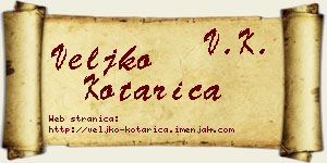 Veljko Kotarica vizit kartica